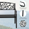 Panchina-da-Giardino-in-Metallo-con-Schienale-Decorato,-127x60x87cm---Nero-840-036
