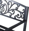 Panchina-da-Giardino-in-Metallo-con-Schienale-Decorato,-127x60x87cm---Nero-840-036