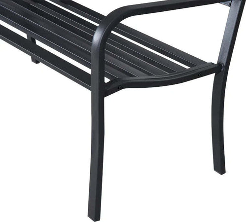 Panchina-da-Giardino-in-Metallo-con-Schienale-Decorato,-127x60x87cm---Nero-840-036