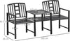 Panchina-da-Giardino-Moderna-2-Posti-con-Tavolino-e-Foro-per-Ombrellone-Arredamento-da-Esterno-165x56x85.5cm-Nero-84B-533