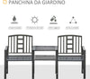 Panchina-da-Giardino-Moderna-2-Posti-con-Tavolino-e-Foro-per-Ombrellone-Arredamento-da-Esterno-165x56x85.5cm-Nero-84B-533