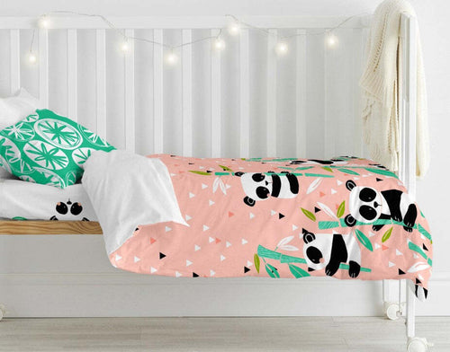 Panda-garden-Parure-copripiumino-lettino-100x120cm-Moshi-Moshi