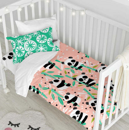 Panda-garden-Parure-copripiumino-lettino-100x120cm-Moshi-Moshi