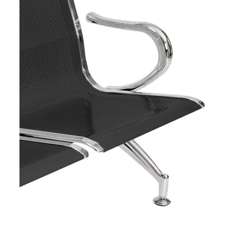 Panca in acciao per sala attesa ufficio studio a 3 posti - colore nero