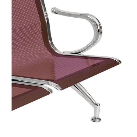 Panca per sala attesa aspetto studio medico o professionale a 4 posti - colore rosso