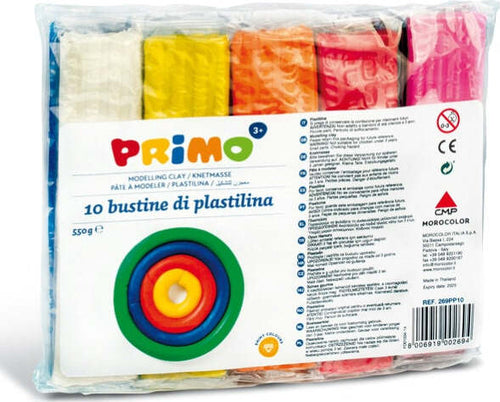 Panetto plastilina - 10 colori - 55gr - Primo Giochi e giocattoli/Attività creative/Argilla e pasta modellabile Eurocartuccia - Pavullo, Commerciovirtuoso.it