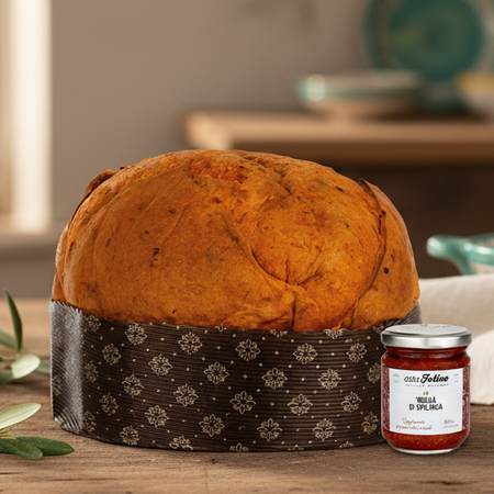 Panettone alla Nduja 1 kg con vasetto di Nduja 180gr