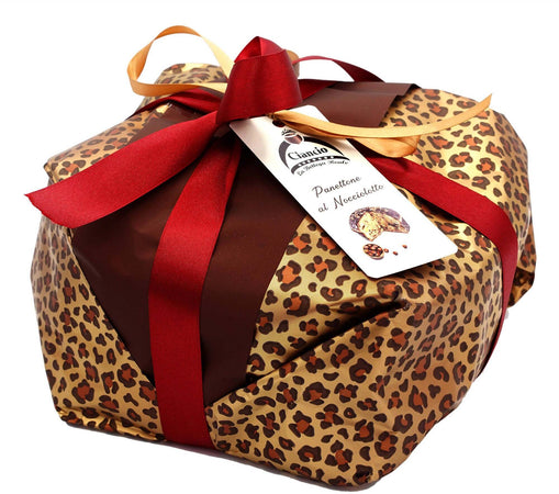 Panettone Artigianale Alla Nocciola Dei Nebrodi "nocciolotto" Con Farcitura Con Crema Spalmabile Alla Nocciola Glassato Con Crema Al Cioccolato 1.2kg