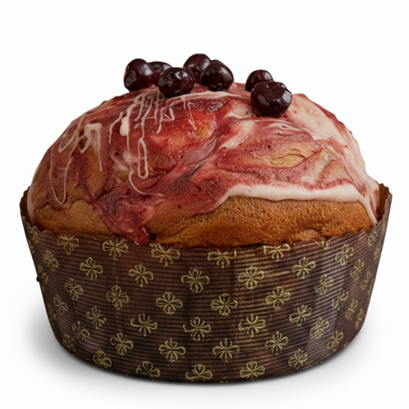 Panettone artigianale Amarena con Amarene intere e sciroppo di governo glassa cioccolato bianco dolce tipico natalizio panettoni 1.2 kg La Bottega Reale