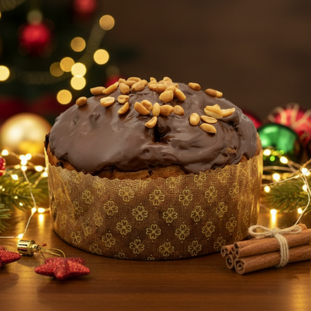 Panettone Artigianale Caramello Salato Farcitura Al Caramello E Glassato Con Cioccolato Al Caramello Dolce Tipico Natalizio Panettoni 1.2 Kg La Bottega Reale