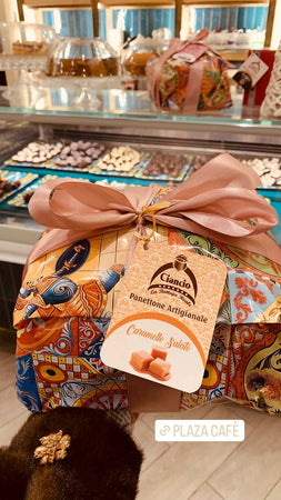 Panettone Artigianale Caramello Salato Farcitura Al Caramello E Glassato Con Cioccolato Al Caramello Dolce Tipico Natalizio Panettoni 1.2 Kg La Bottega Reale