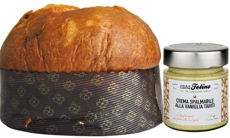 Panettone Artigianale Classico Con Crema Spalmabile a Scelta 1 Kg Panettone Artigianale Made in Italy Panettone Fatto a Mano in Italia Casafolino