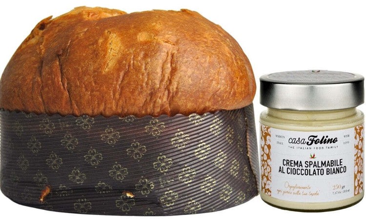 Panettone Artigianale Classico Con Crema Spalmabile a Scelta 1 Kg Panettone Artigianale Made in Italy Panettone Fatto a Mano in Italia Casafolino