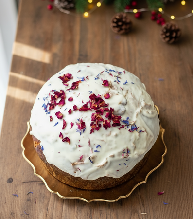 Panettone Artigianale Con Glassa Al Cioccolato Bianco 1.2 Kg Panettone Made In Italy 100% Sicilia Donna Isabella La Bottega Reale