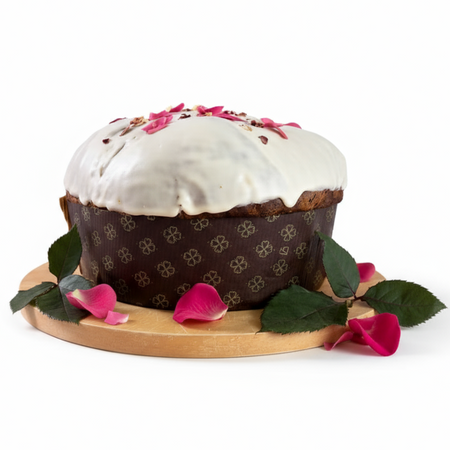 Panettone Artigianale Con Glassa Al Cioccolato Bianco 1.2 Kg Panettone Made In Italy 100% Sicilia Donna Isabella La Bottega Reale