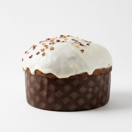 Panettone Artigianale Con Glassa Al Cioccolato Bianco 1.2 Kg Panettone Made In Italy 100% Sicilia Donna Isabella La Bottega Reale