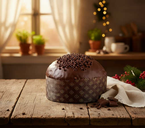 Panettone artigianale siciliano al cioccolato panettone 1 kg siciliano 100% con copertura glassa di cioccolato