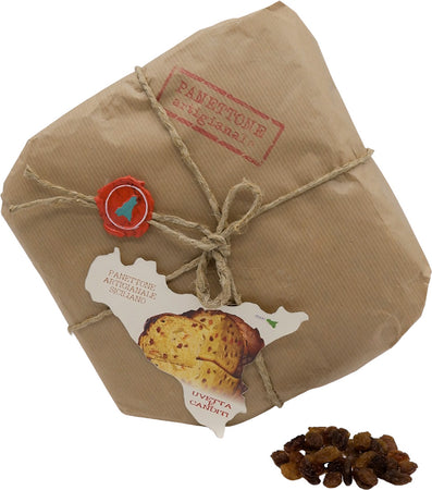 Panettone artigianale tradizionale con uvetta e canditi incartato a mano, panettone a lievitazione naturale con lievito madre 1kg, idea regalo natale Alimentari e cura della casa/Pasticceria e prodotti da forno/Torte/Panettoni Tesori Di Sicilia - Nicosia, Commerciovirtuoso.it