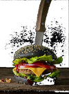 Panino black burger bun carbone e semi di sesamo 75g confezione da 52 pezzi