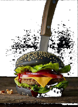 Panino black burger bun carbone e semi di sesamo 75g confezione da 52 pezzi