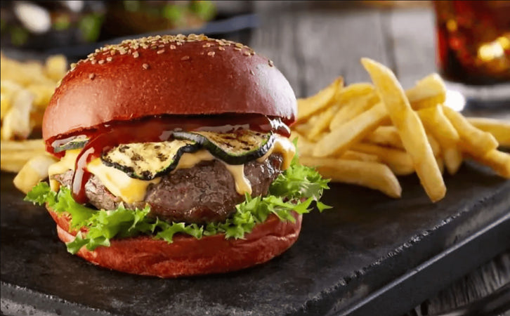 Panino red burger bun barbabietola rossa e semi di papavero 75g confezione da 52 pezzi