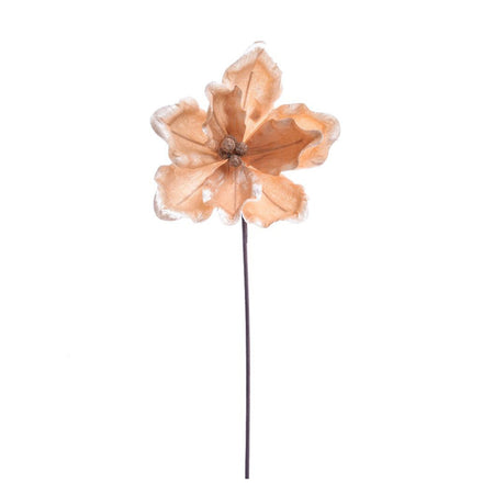 Magnolia decorativa in poliestere per decorazioni natalizie h 60 cm