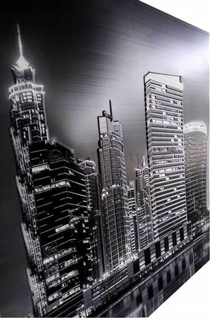 Pannelli 3D Rivestimento a parete in PVC a rilievo realistici parato di design NIGHT METROPOLI BW Casa e cucina/Decorazioni per interni/Decorazioni cameretta ragazzi/Decorazioni a parete Eternal Parquet - Ariano Irpino, Commerciovirtuoso.it