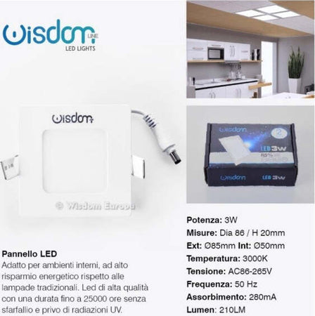 Pannello A Led Tondo O Quadrato Ad Da Incasso Luce Fredda Calda Neutra Wisdom Illuminazione/Illuminazione per interni/Lampadari lampade a sospensione e plafoniere/Plafoniere da ufficio Trade Shop italia - Napoli, Commerciovirtuoso.it