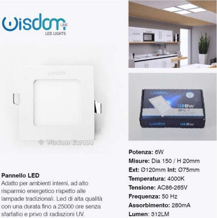 Pannello A Led Tondo O Quadrato Ad Da Incasso Luce Fredda Calda Neutra Wisdom Illuminazione/Illuminazione per interni/Lampadari lampade a sospensione e plafoniere/Plafoniere da ufficio Trade Shop italia - Napoli, Commerciovirtuoso.it