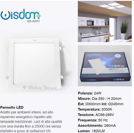 Pannello A Led Tondo O Quadrato Ad Da Incasso Luce Fredda Calda Neutra Wisdom Illuminazione/Illuminazione per interni/Lampadari lampade a sospensione e plafoniere/Plafoniere da ufficio Trade Shop italia - Napoli, Commerciovirtuoso.it