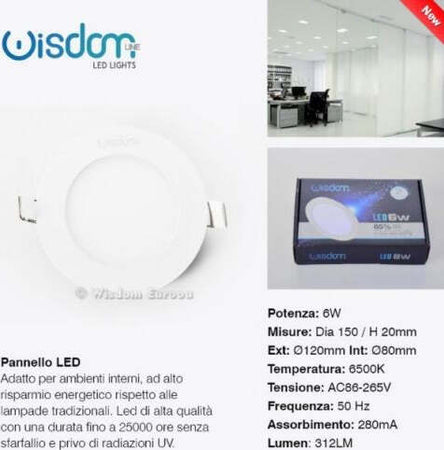 PANNELLO A LED TONDO O QUADRATO AD DA INCASSO LUCE FREDDA CALDA NEUTRA WISDOM  Trade Shop italia - Napoli, Commerciovirtuoso.it