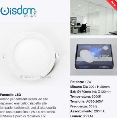 PANNELLO A LED TONDO O QUADRATO AD DA INCASSO LUCE FREDDA CALDA NEUTRA WISDOM  Trade Shop italia - Napoli, Commerciovirtuoso.it