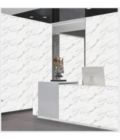 Pannello Adesivo Effetto Marmo Bianco Classico Pareti Paraschizzi 300x60cm Stanza