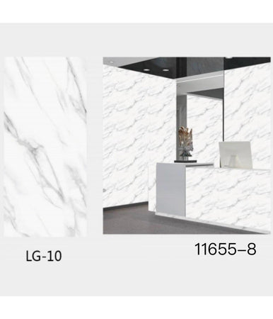 Pannello Adesivo Effetto Marmo Bianco Classico Pareti Paraschizzi 300x60cm Stanza