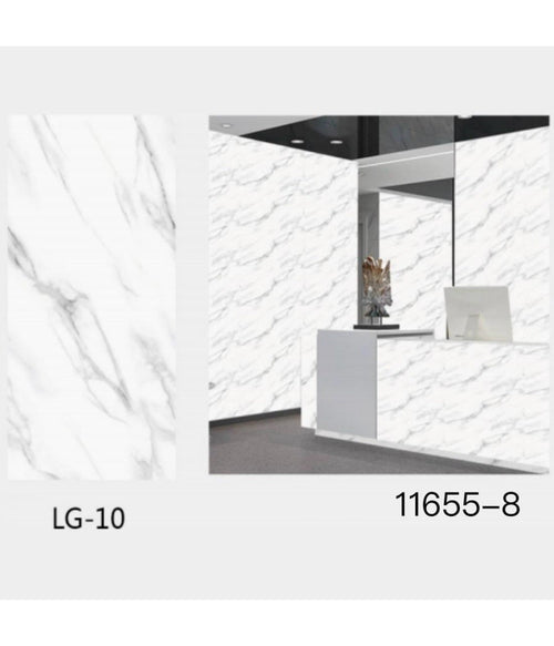 Pannello Adesivo Effetto Marmo Bianco Classico Pareti Paraschizzi 300x60cm Stanza