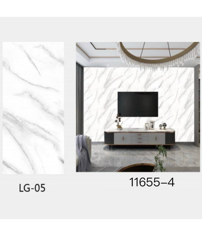 Pannello Adesivo Effetto Marmo Bianco Con Venature Pareti Paraschizzi 300 X 60cm