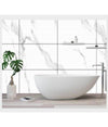 Pannello Adesivo Effetto Marmo Bianco Pareti Paraschizzi 300x60cm Stanza Cucina