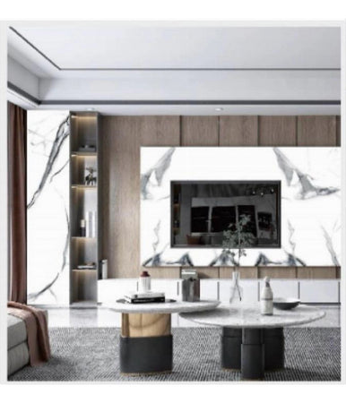 Pannello Adesivo Effetto Marmo Bianco Venato Pareti Paraschizzi 300x60 Cm Stanza