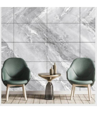 Pannello Adesivo Effetto Marmo Grigio Perlato Pareti Paraschizzi 300x60cm Stanza