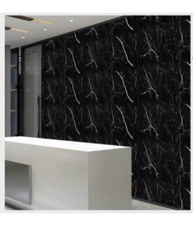 Pannello Adesivo Effetto Marmo Nero Argento Pareti Paraschizzi 300 X 60cm Stanza