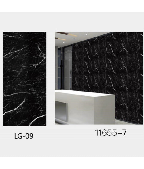 Pannello Adesivo Effetto Marmo Nero Argento Pareti Paraschizzi 300 X 60cm Stanza