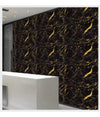 Pannello Adesivo Effetto Marmo Nero Con Oro Pareti Paraschizzi 300 X 60cm Stanza