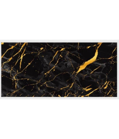 Pannello Adesivo Effetto Marmo Nero Con Oro Pareti Paraschizzi 300 X 60cm Stanza