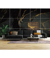 Pannello Adesivo Effetto Marmo Nero Venato Oro Pareti Paraschizzi 300x60cm Stanza