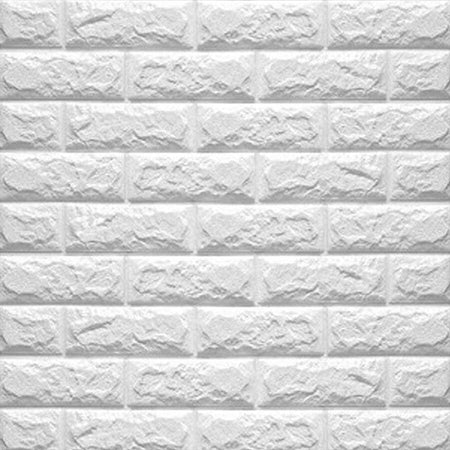Pannello-Adesivo-Per-Parete-Decorazione-Effetto-Pietra-Muro-3d-70-X-60-Cm-Bianco