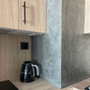pannello rivoluzionario di Rivestimento interno-esterno in VERA PIETRA flessibile 280x122x0,3cm ANTRACITE