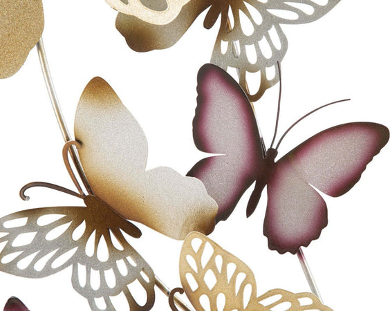 Pannello Da Muro Butterflies Oro/Bordeaux C Cm 59,5X4X111,5 Casa e cucina/Decorazioni per interni/Arte/Poster e stampe Led Mall Home - Napoli, Commerciovirtuoso.it