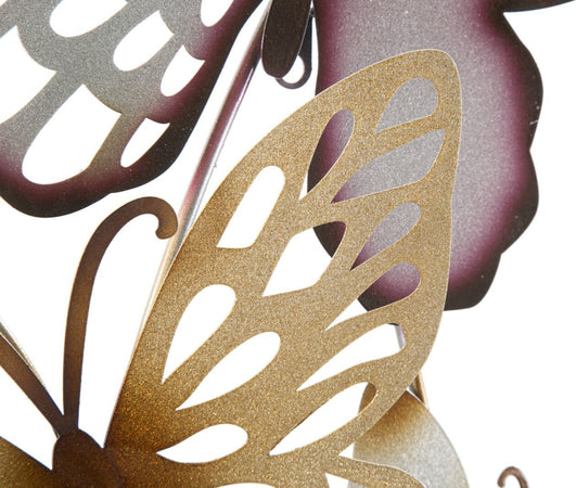 Pannello Da Muro Butterflies Oro/Bordeaux C Cm 59,5X4X111,5 Casa e cucina/Decorazioni per interni/Arte/Poster e stampe Led Mall Home - Napoli, Commerciovirtuoso.it