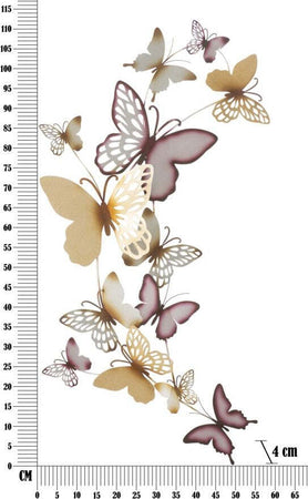 Pannello Da Muro Butterflies Oro/Bordeaux C Cm 59,5X4X111,5 Casa e cucina/Decorazioni per interni/Arte/Poster e stampe Led Mall Home - Napoli, Commerciovirtuoso.it