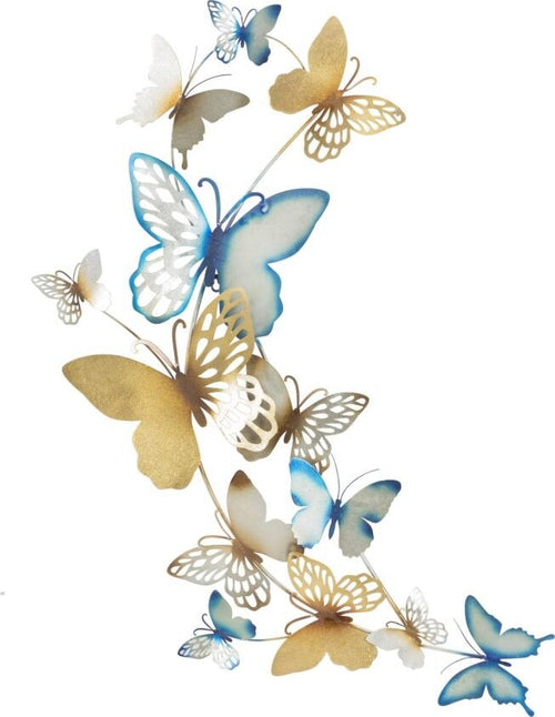 Pannello Da Muro Butterflies Oro/Celeste C Cm 59,5X4X111,5 Casa e cucina/Decorazioni per interni/Arte/Poster e stampe Led Mall Home - Napoli, Commerciovirtuoso.it